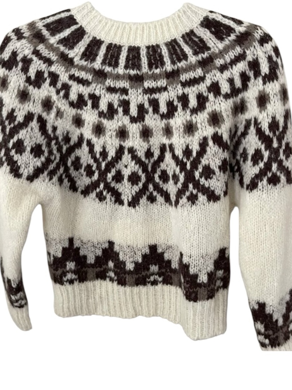 FRAME Fairisle Sweater in Cream Multi Size Medium - Picture 5 of 11